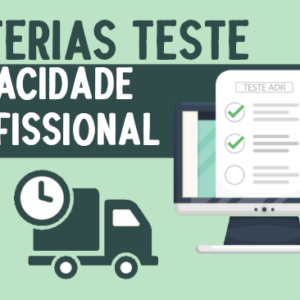 bateria de testes capacidade profissional mercadorias